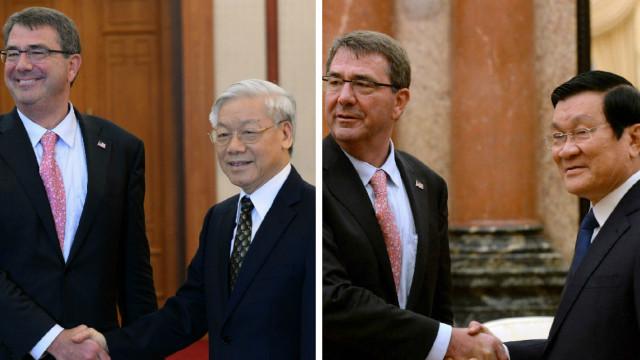 Bộ trưởng Quốc phòng Hoa Kỳ đã gặp gỡ các lãnh đạo Đảng và Nhà nước trong chuyến thăm Hà Nội mà Hoa Kỳ đã ký tuyên bố tầm nhìn hợp tác quốc phòng với Việt Nam.