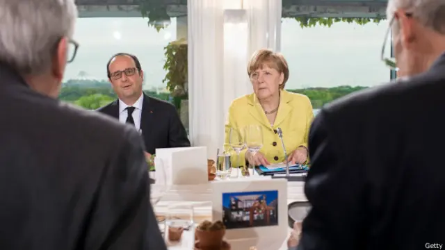 Франсуа Олланд и Ангела Меркель