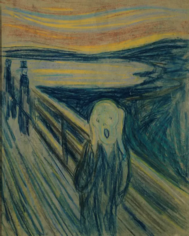 جیغ اثر ادوارد مونک. ۱۸۹۳- ۱۹۱۰
Edvard Munch: Skrik, ۱۸۹۳, Munchmuseet, Oslo
Foto © Munchmuseet