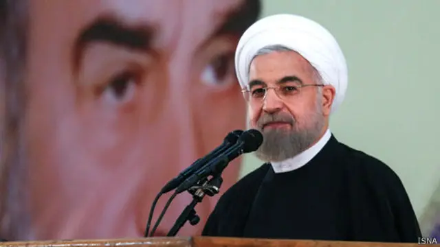 ظاهرا مخالفان توافق هستهای در حریان سخنرانی روحانی اخلال کردند