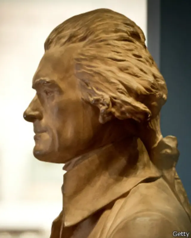 Un busto de Thomas Jefferson