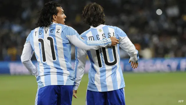Carlos Tévez y Lionel Messi