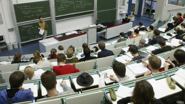 Clases en la Universidad Libre de Berlín, en Alemania.