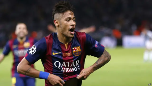 Neymar celebra su tanto