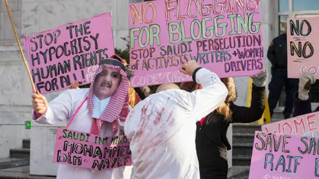 Protes mendukung Raif Badawi