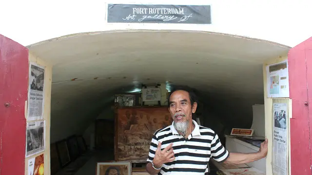 Galeri sekaligus tempat kerja Zainal Beta di Benteng Rotterdam, Makassar.