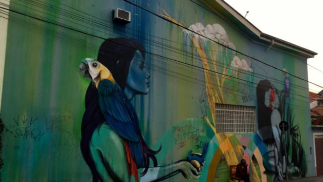 Obras de grafiteiros estrangeiros também podem ser encontradas nos muros de São Paulo, como esta do inglês Fin DAC. Foto: Charles Humpreys