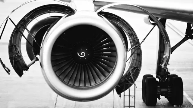La turbina de un avión