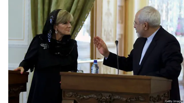 جولی بیشاپ و محمد جواد ظریف در تهران