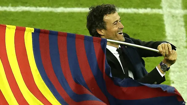 انريكي فاز مع برشلونة بالثلاثية "الدوري والكأس ودوري الأبطال"