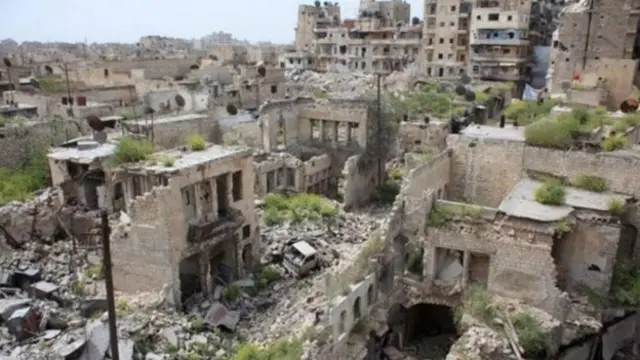 حلب شہر سنہ 2012 سے حکومت اور باغیوں کے درمیان تقسیم ہے