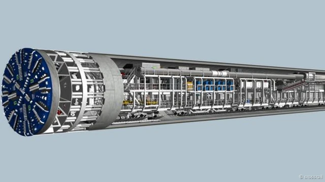 每台隧道掘進機的重量最高可達1000噸(圖片來源：Crossrail)