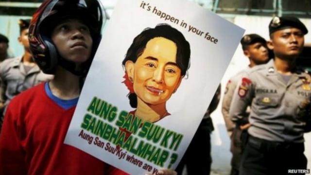 Protesta a favor de los rohingya