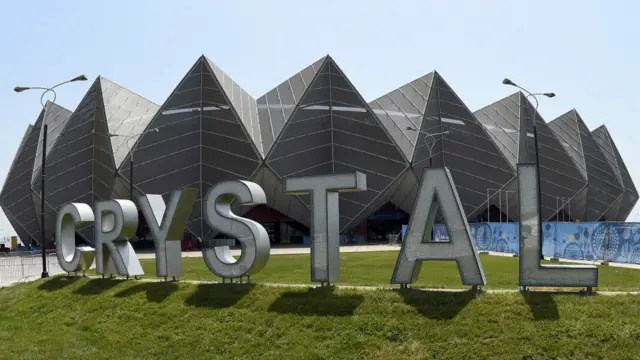 Bakı 2015 Avropa Oyunları öncəsi bəzi yarışların keçiriləcəyi Crystal Hall-un ümumi görünüşü. Avropa Oyunları 12-28 iyun tarixlərində Bakıda keçiriləcək (Foto: TOBIAS SCHWARZ/AFP/Getty).