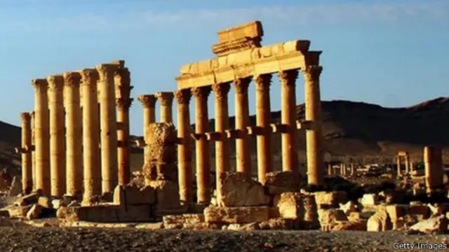 أعمدة أثرية في مدينة تدمر التاريخية