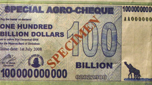 Billete de Zimbabwe