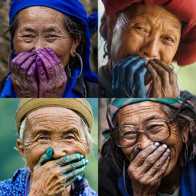 Ảnh của ông thường tập trung vào các chi tiết trên khuôn mặt đã tạo nên sắc vẻ riêng cho mỗi nụ cười, những nếp nhăn quanh khóe mắt là dấu vết cuộc đời đã hằn lại trên khuôn mặt của cụ già người dân tộc.
