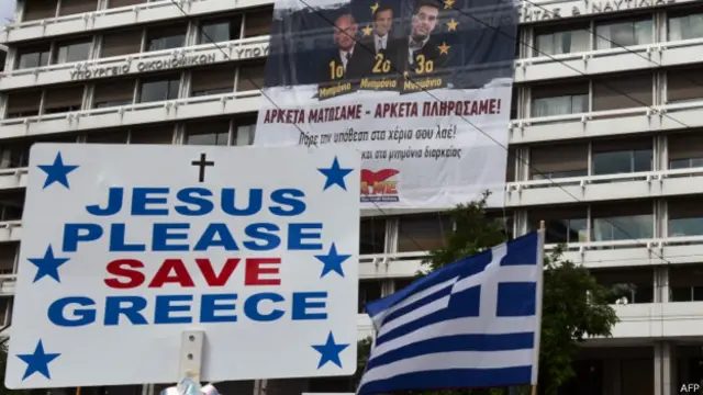 「上帝保佑希臘」標語