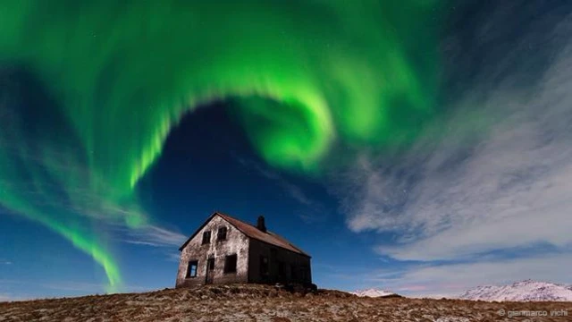 आइसलैंड में नॉर्दन लाइट्स का दृश्य. क्रेडिट- गियानमार्को विची.