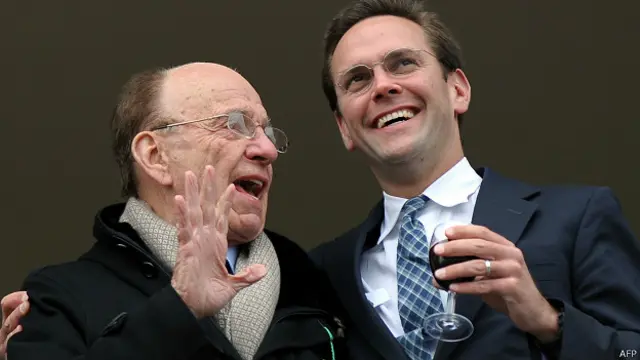 Руперт Мердок (слева) с сыном Джеймсом