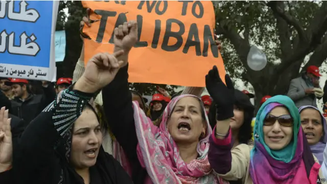 पाकिस्तान, पेशावर, तालिबान के ख़िलाफ़ प्रदर्शन