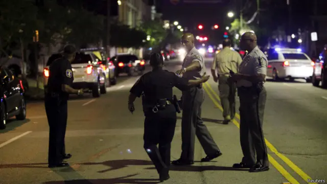 Полиция на месте стрельбы