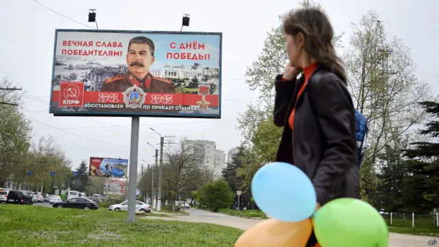 Билборд с портретом Сталина в Севастополе