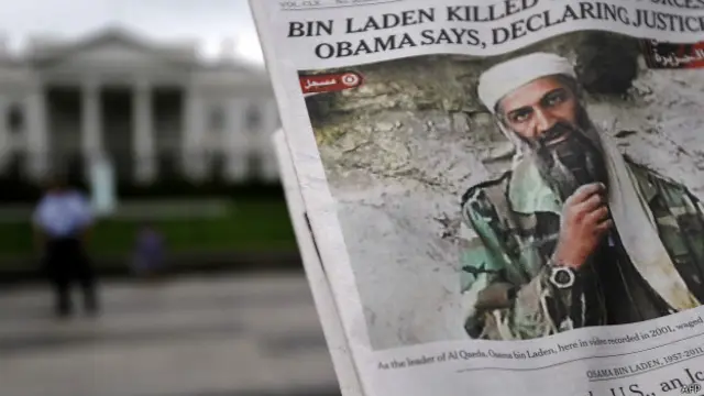 Газета с портретом бин Ладена