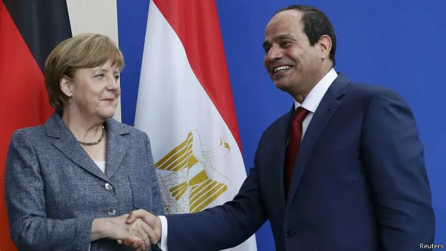 Pemimpin Mesir, Abdel Fattah al-Sisi, bertemu Kanselir Jerman Angela Merkel di Berlin awal bulan ini.