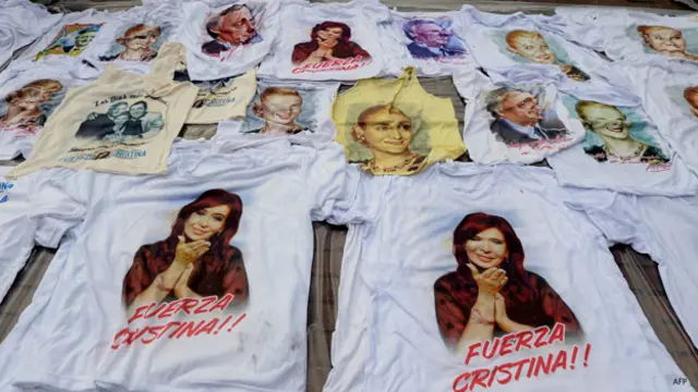 Camisetas sobre Cristina Fernandez, presidenta de Argentina