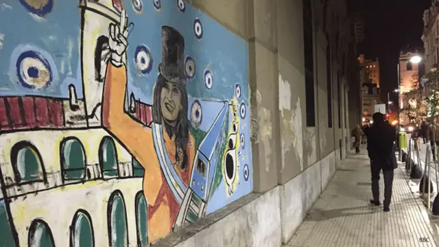 Mural de Cristina Fernandez, presidenta de Argentina