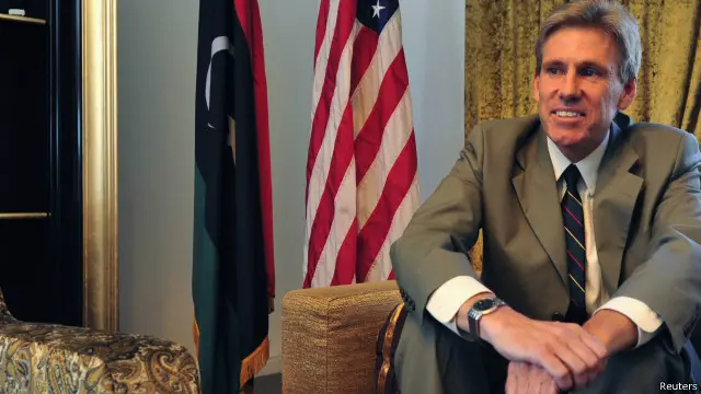 كريستوفر ستيفنز، سفير أمريكا لدى ليبيا قتل في الهجوم على القنصلية الأمريكية في بنغازي عام 2012.
