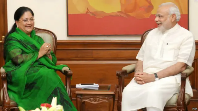 वसुंधरा राजे और नरेंद्र मोदी