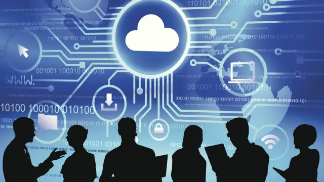 Personas con un fondo de idea informática