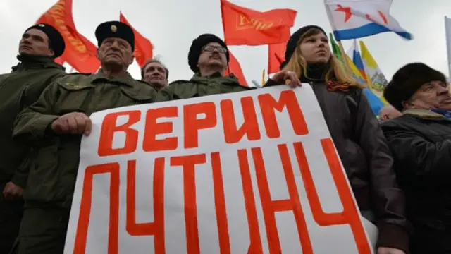 2014 йил мартида Россия Қримни аннекция қилиши ортидан Президент Путиннинг рейтингги ошиб кетган