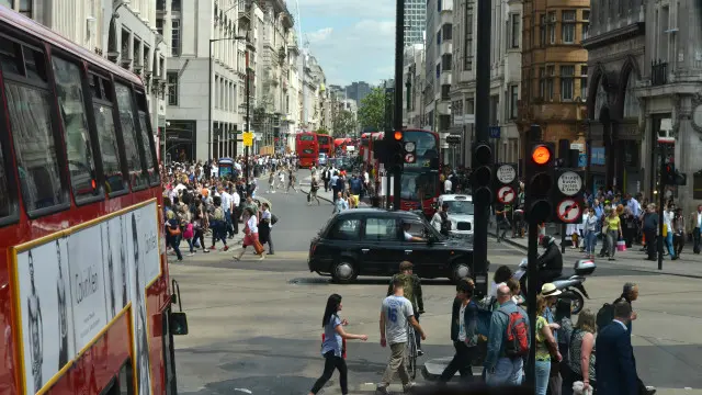 অক্সফোর্ড সার্কাসের ব্যস্ত রাস্তা