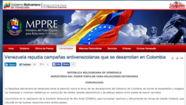 Comunicado cancillería Venezuela