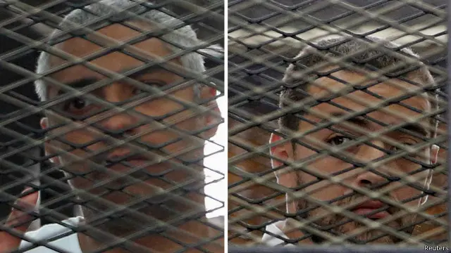 من الصحفيين الذين سجنوا ونالت قصتهم تغطية كبيرة صحفيو الجزيرة الذين أفرج عن بعضهم.