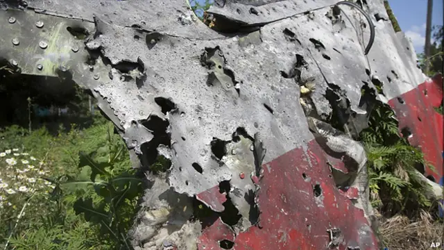 Обломки фюзеляжа самолета "Малайзийских авиалиний"