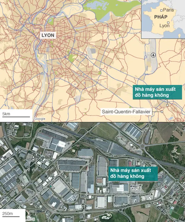 Bản đồ nơi xảy ra vụ tấn công