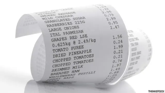 Un recibo de supermercado