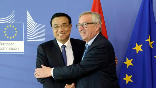 中国总理李克强同欧盟委员会主席容克会面
