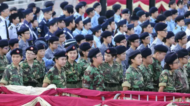 升旗儀式中的童子軍