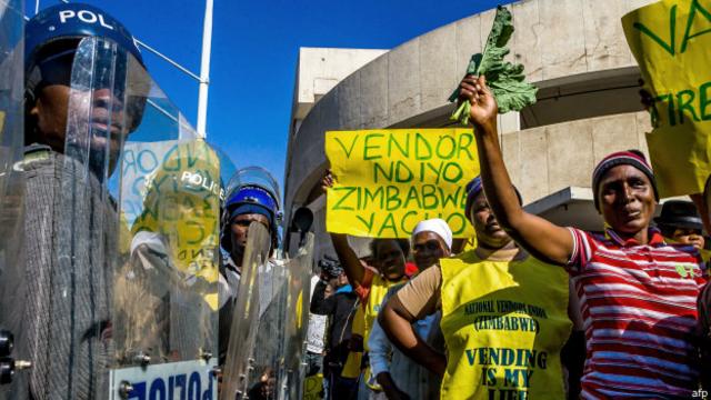 Manifestación en Zimbabue