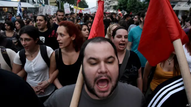 希腊示威者抗议