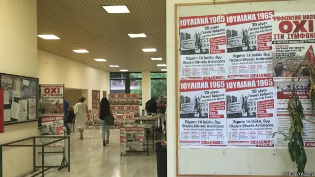 Üniversite koridorlarına asılan afişlerde 'Hayır' çağrıları ağırlıkta.