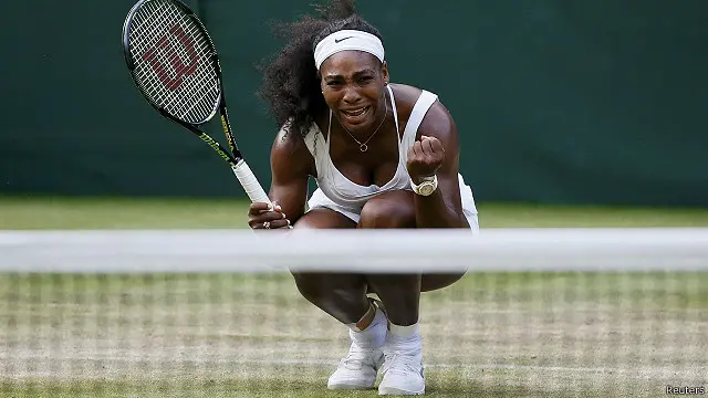 بدا الإحباط على سيرينا أثناء المباراة