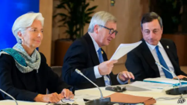 Lagarde, Juncker y Draghi