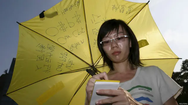 韩慧慧在新加坡芳林公园出席声援余澎杉集会（5/7/2015）