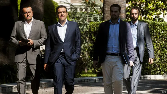 Алексис Ципрас и пресдтавители греческого правительства